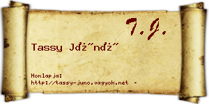 Tassy Júnó névjegykártya